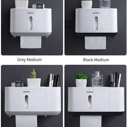 Toilet Paper Storage Solution with Shelf and Easy-Dispense Feature