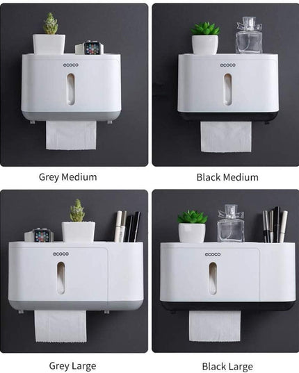 Toilet Paper Storage Solution with Shelf and Easy-Dispense Feature