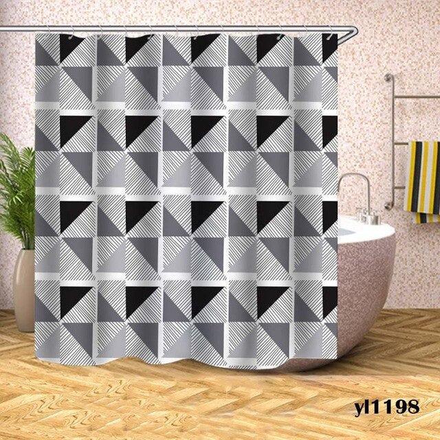 Unique Geometric Plaid Bathroom Curtain with a Personal Touch