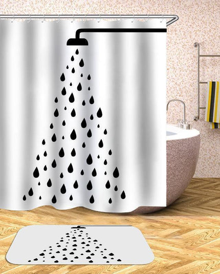 Modern Geometric Plaid Polyester Shower Curtain