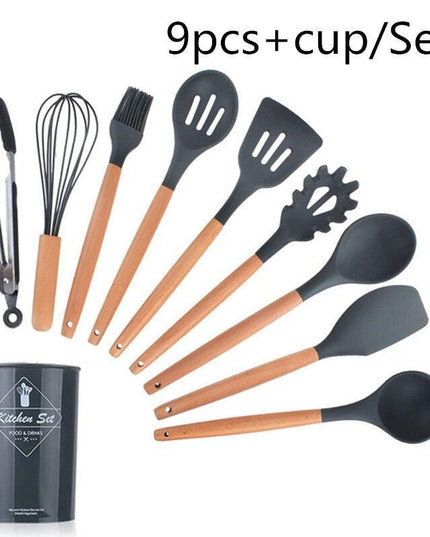 Elegant Acacia Wood and Silicone Cooking Utensils: Elevate Your Kitchen Experience