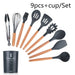 Sleek Acacia Wood Silicone Cooking Utensil Kit for Effortless Culinary Creations