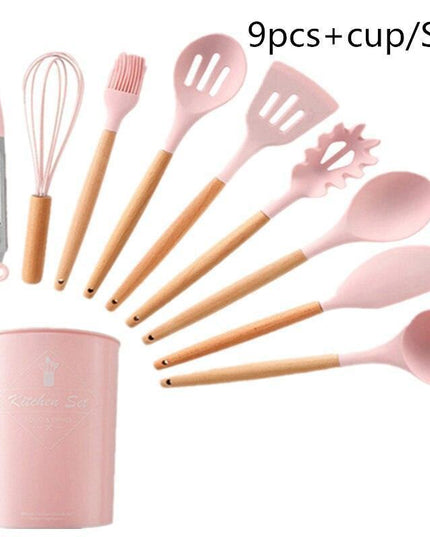 Elegant Acacia Wood and Silicone Cooking Utensils: Elevate Your Kitchen Experience