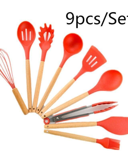 Elegant Acacia Wood and Silicone Cooking Utensils: Elevate Your Kitchen Experience