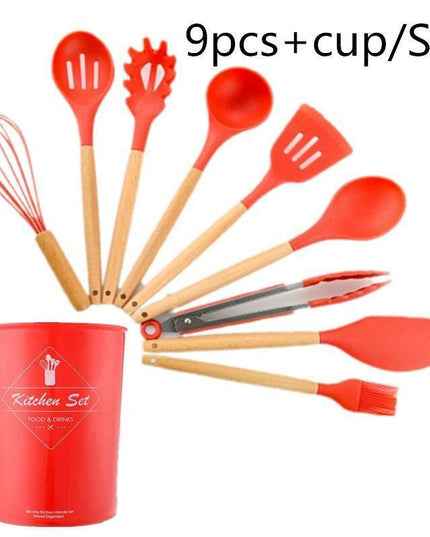 Elegant Acacia Wood and Silicone Cooking Utensils: Elevate Your Kitchen Experience
