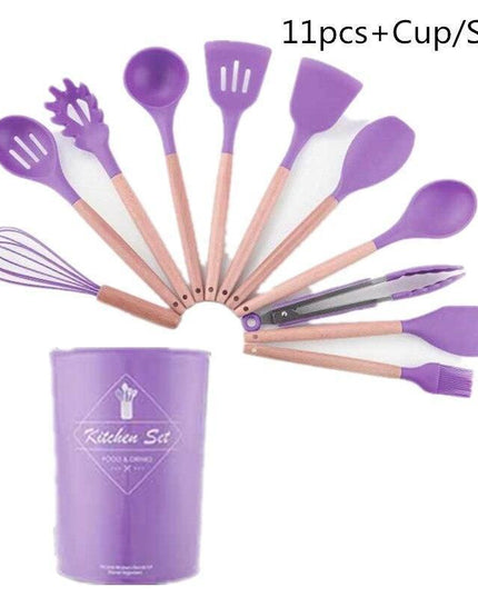 Elegant Acacia Wood and Silicone Cooking Utensils: Elevate Your Kitchen Experience