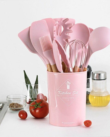 Elegant Acacia Wood and Silicone Cooking Utensils: Elevate Your Kitchen Experience