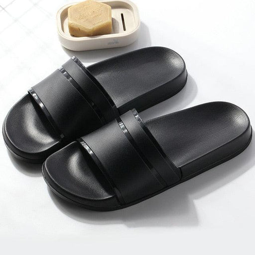 Monochrome Platform Slides: Stylish Indoor Slippers for Elevated Comfort