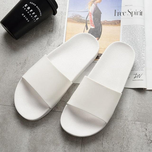 Black and White Slide Platform Sandals