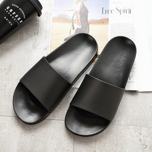 Stylish Black and White Slip-On Platform Sandals