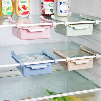 Compact Sliding Refrigerator Storage Organizer for Efficient Space Utilization