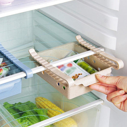 Compact Sliding Refrigerator Storage Organizer for Efficient Space Utilization