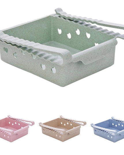 Compact Sliding Refrigerator Storage Organizer for Efficient Space Utilization