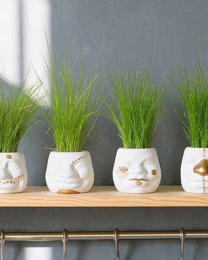 Whimsical Clown-Themed Ceramic Mini Planter Pot