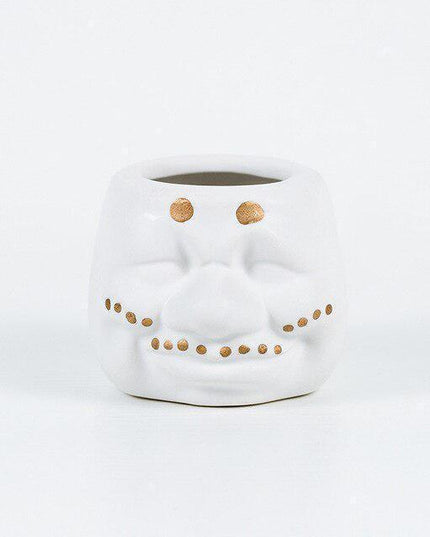 Whimsical Clown-Themed Ceramic Mini Planter Pot
