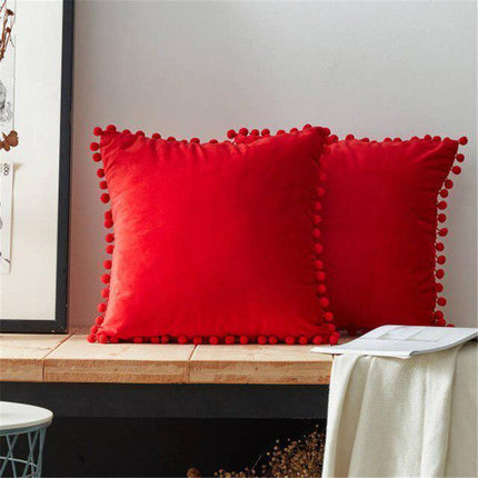 Whimsical Velvet Cushion Collection with Charming Ball Details