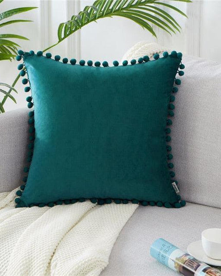 Elegant Velvet Pom Pom Pillowcase: Transform Your Space with Luxury