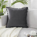Luxurious Velvet Cushion Cover with Playful Pom-Pom Embellishments