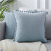 Velvet Cushion Cover with Elegant Pom-Pom Embellishments