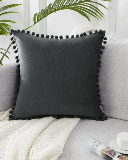 Elegant Velvet Pom Pom Pillowcase: Transform Your Space with Luxury