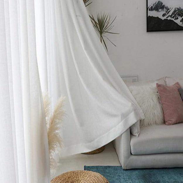 Solid White Tulle Drapes - Luxe Privacy Curtains for Elegant Home Enhancement