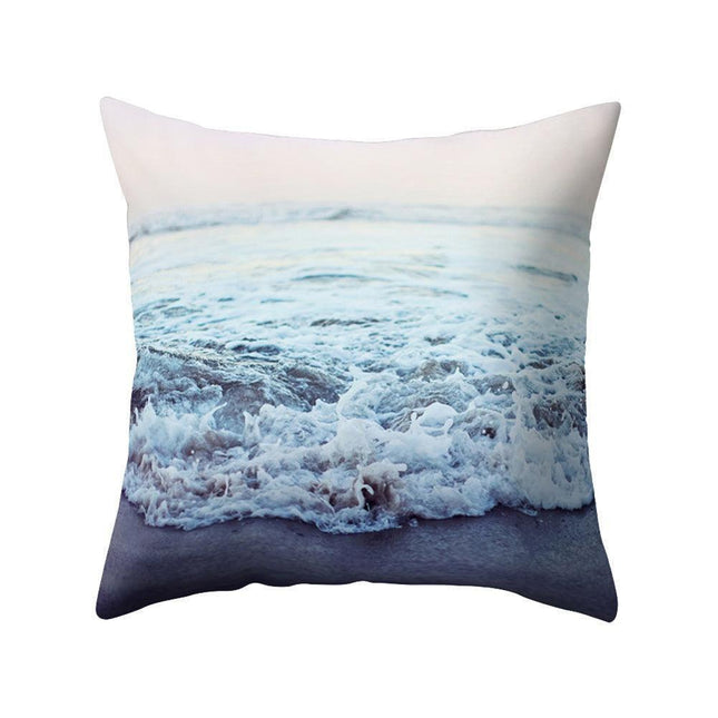 Coastal Serenity Square Pillowcase for Modern Home Aesthetics