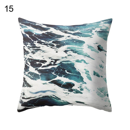 Coastal Serenity Square Pillowcase for Modern Home Aesthetics