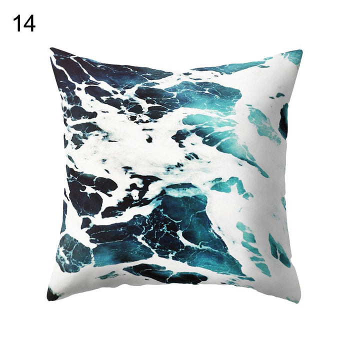 Coastal Vibes Square Sea Wave Pillow Cover for Stylish Home Decor