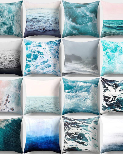 Coastal Serenity Square Pillowcase for Modern Home Aesthetics
