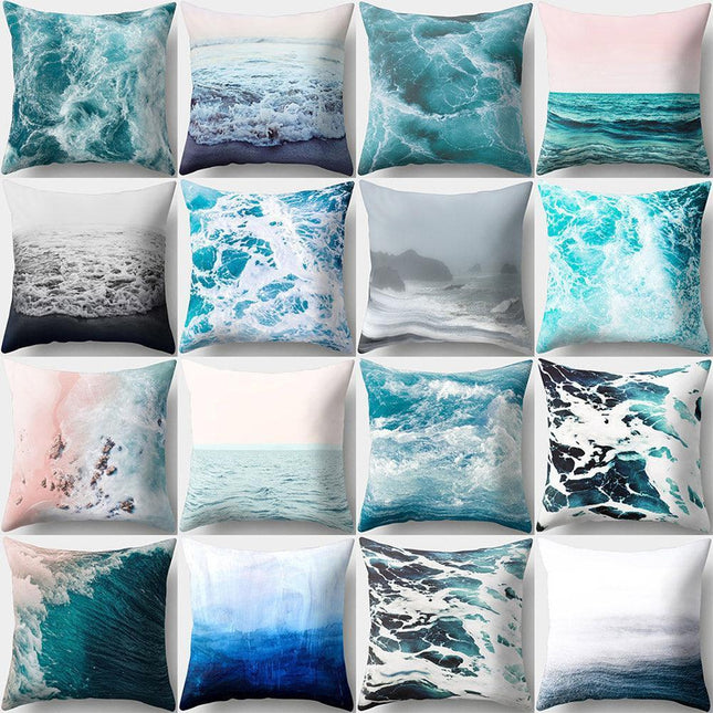 Coastal Serenity Square Pillowcase for Modern Home Aesthetics