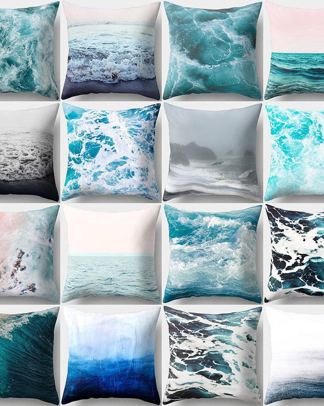 Coastal Serenity Square Pillowcase for Modern Home Aesthetics