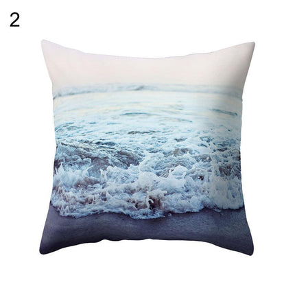 Coastal Serenity Square Pillowcase for Modern Home Aesthetics