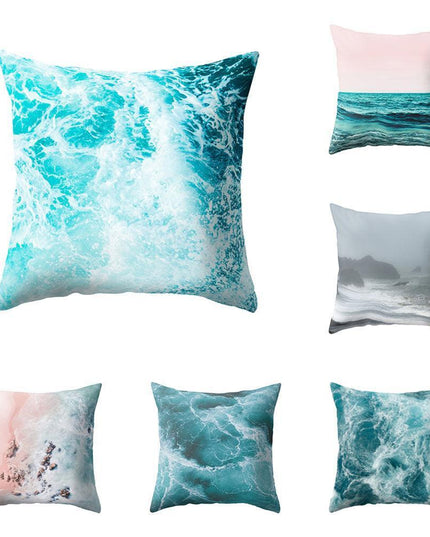 Coastal Serenity Square Pillowcase for Modern Home Aesthetics