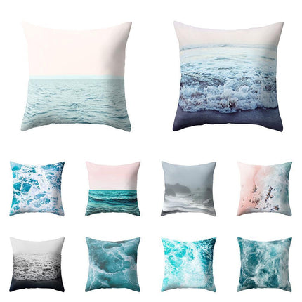 Coastal Serenity Square Pillowcase for Modern Home Aesthetics