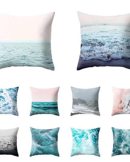 Coastal Serenity Square Pillowcase for Modern Home Aesthetics