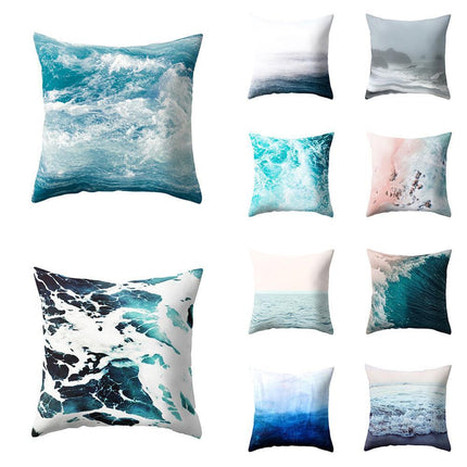Coastal Serenity Square Pillowcase for Modern Home Aesthetics