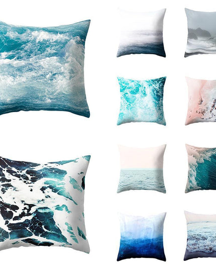 Coastal Serenity Square Pillowcase for Modern Home Aesthetics