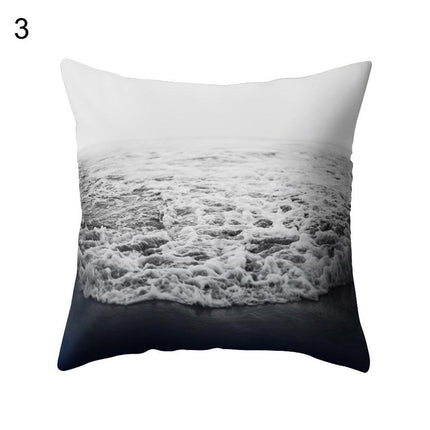 Coastal Serenity Square Pillowcase for Modern Home Aesthetics