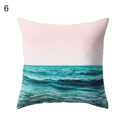 Coastal Serenity Square Pillowcase for Modern Home Aesthetics