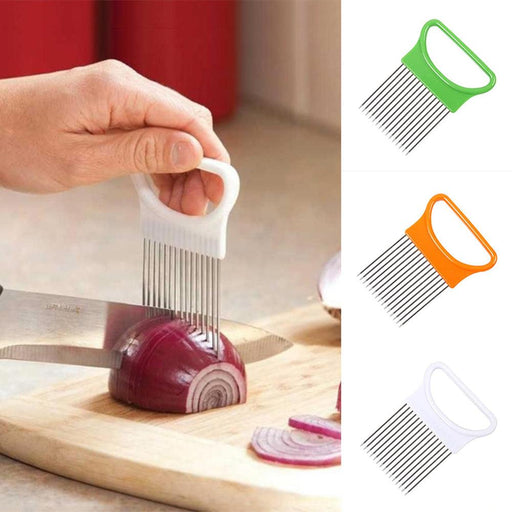 Onion Slicing Tool with Stainless Steel Needle for Clean and Even Cuts