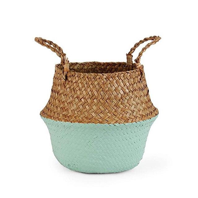 Eco-Conscious Seagrass Wicker Baskets with Foldable Design for Chic Organization