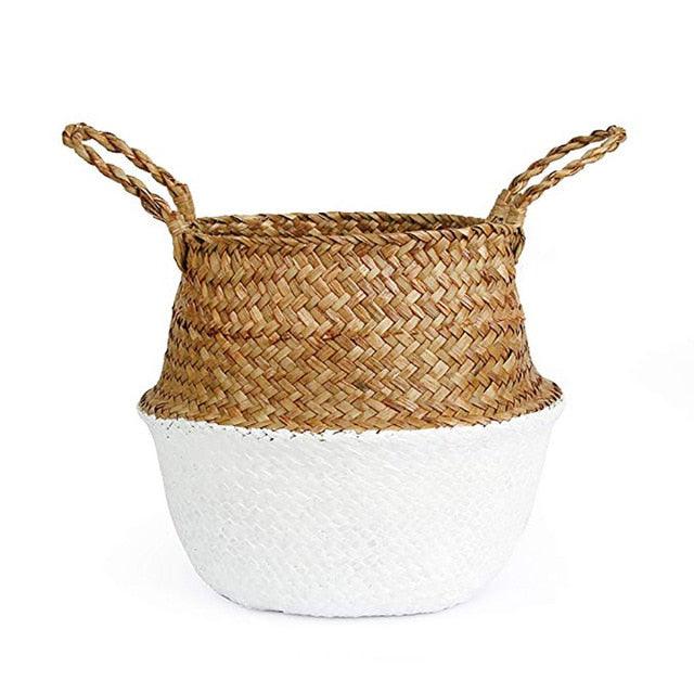 Eco-Friendly Seagrass Wicker Storage Baskets Set - Space-Saving Folding Design - 22x20 Dimensions