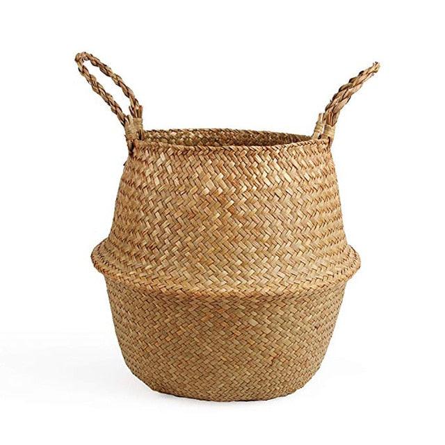Eco-Friendly Seagrass Wicker Baskets - Foldable Storage Solution