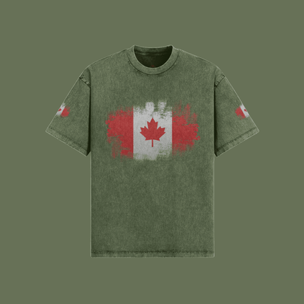 Vintage Distressed Cotton Tee: Unique Snow Washed Edition