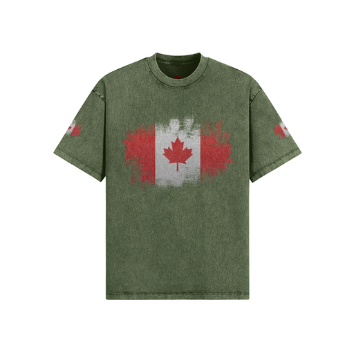 High quality Canada Washed effect 100% cotton T-shirt