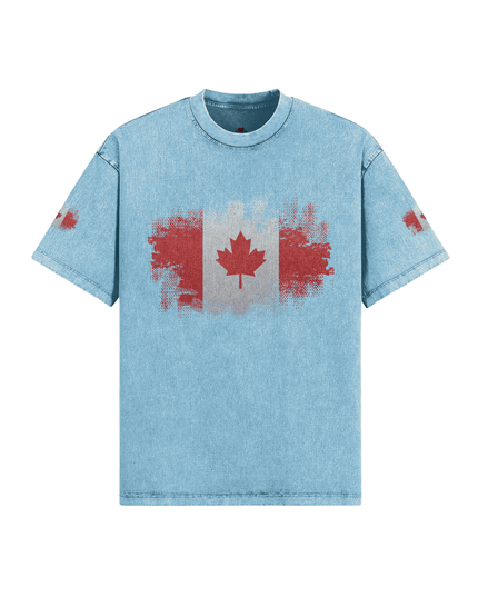 Vintage Distressed Cotton Tee: Unique Snow Washed Edition