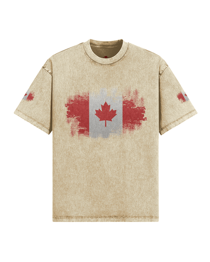 Vintage Distressed Cotton Tee: Unique Snow Washed Edition