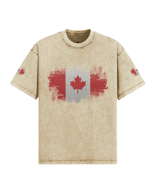 Vintage Distressed Cotton Tee: Unique Snow Washed Edition