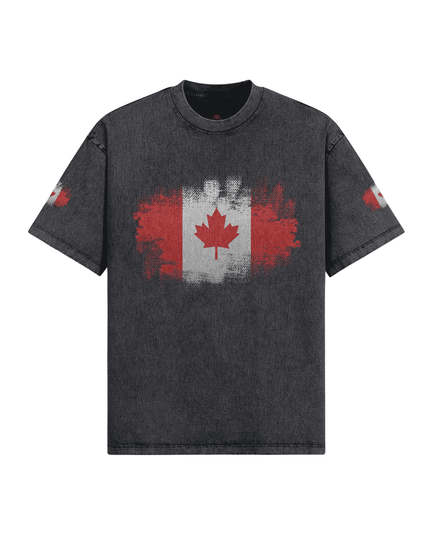 Vintage Distressed Cotton Tee: Unique Snow Washed Edition