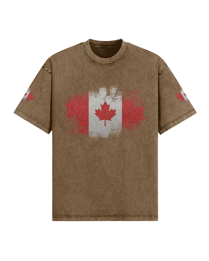 Vintage Distressed Cotton Tee: Unique Snow Washed Edition